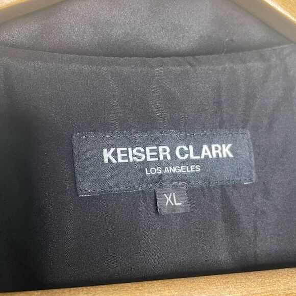 Keiser Clark Men’s Silk Club Jacket Black Snap Button Up Size XL $700 - Picture 6 of 11